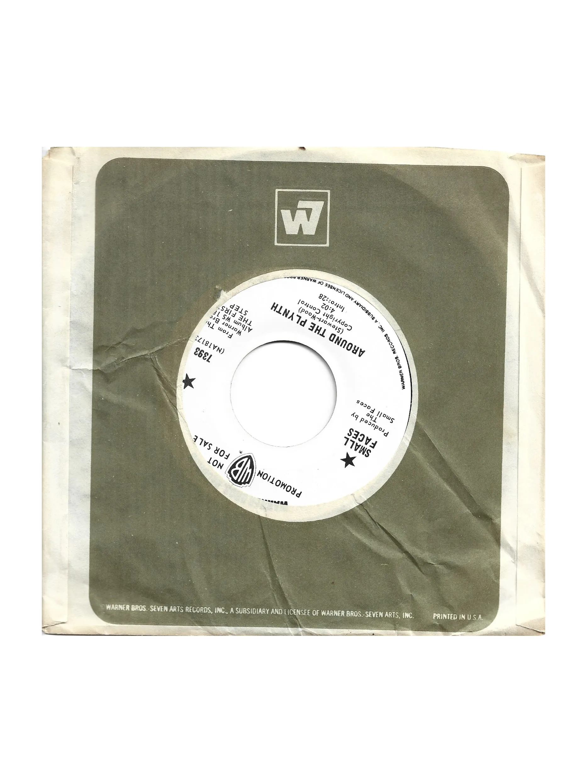 Rod Stewart  – Small Faces – Around The Plynth 7 Inch Vinyl US Warner Promo  Preloved:1970