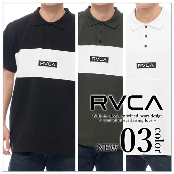 RVCA  |Plain Short Sleeves Logo Polos