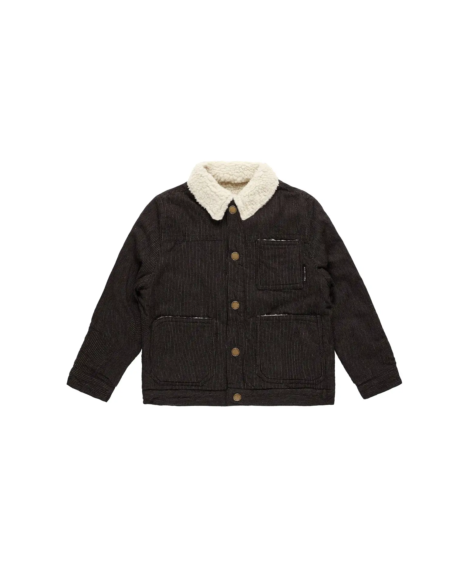 Rylee & Cru - Black Stripe Shearling Chore Coat