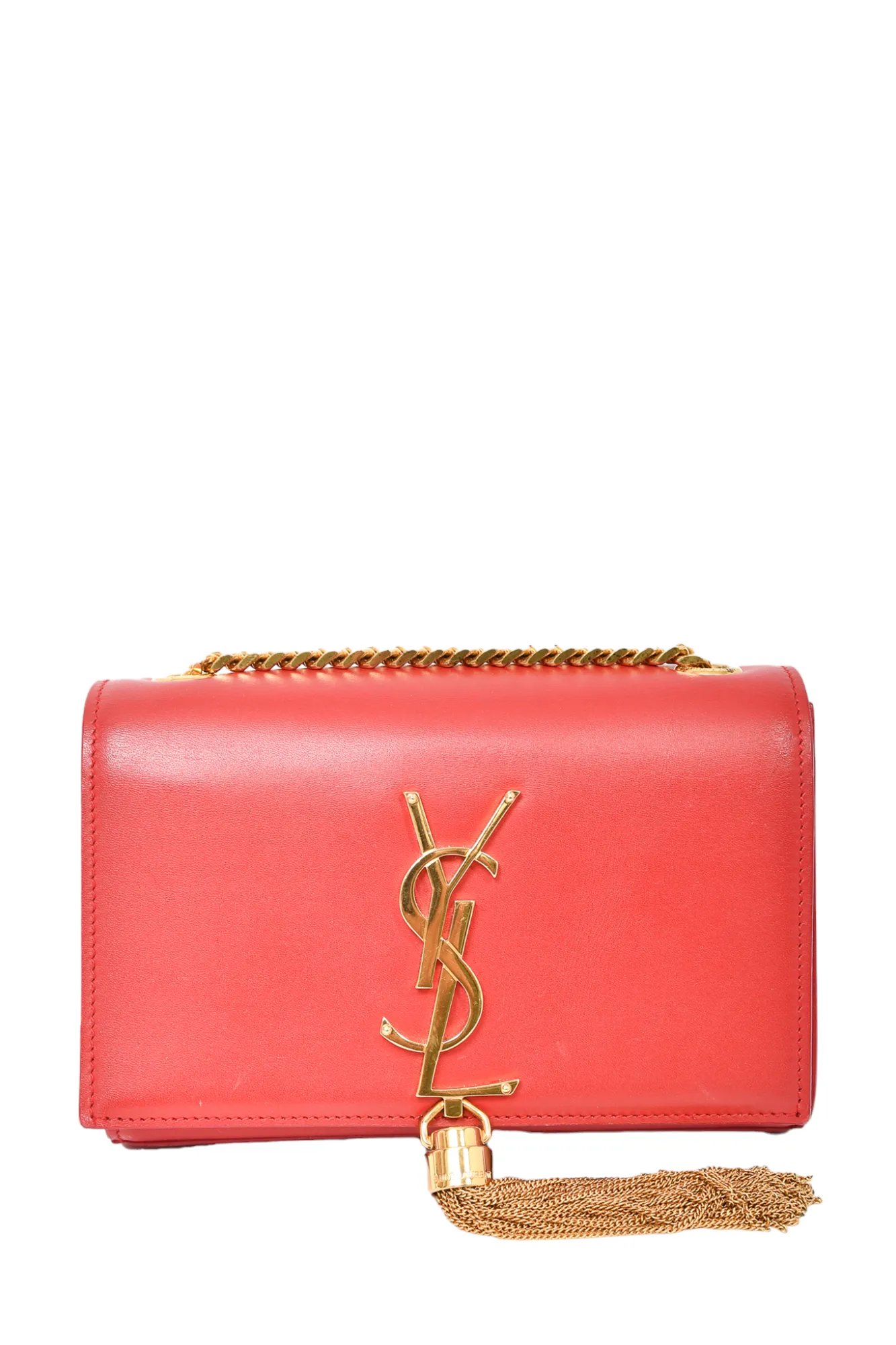 Saint Laurent Red Leather Kate Tassel Small Crossbody Bag (As Is)