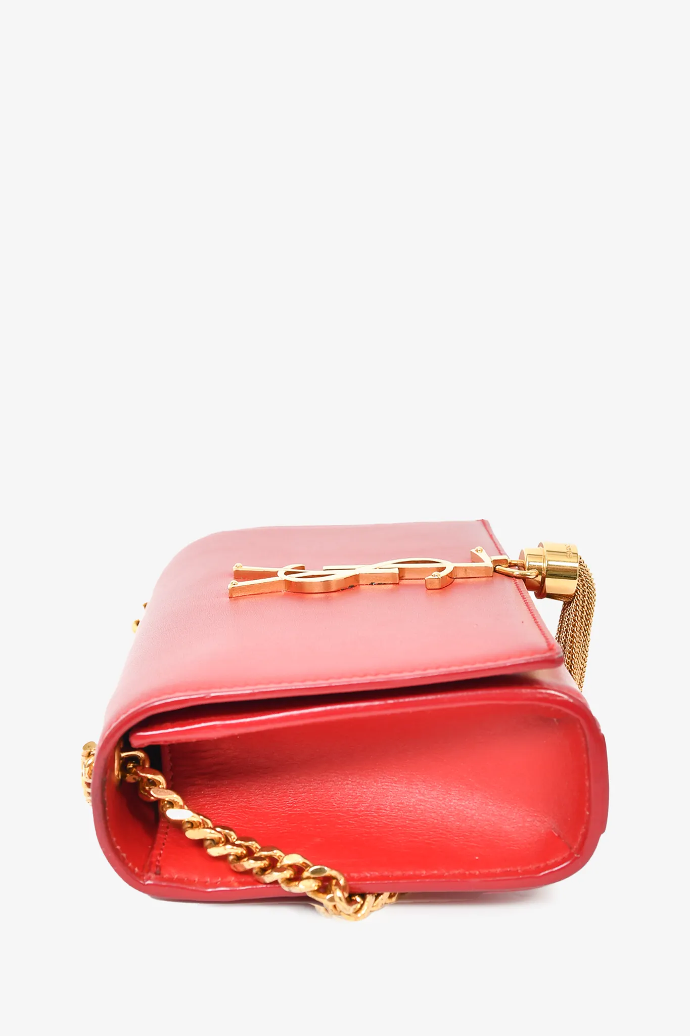 Saint Laurent Red Leather Kate Tassel Small Crossbody Bag (As Is)