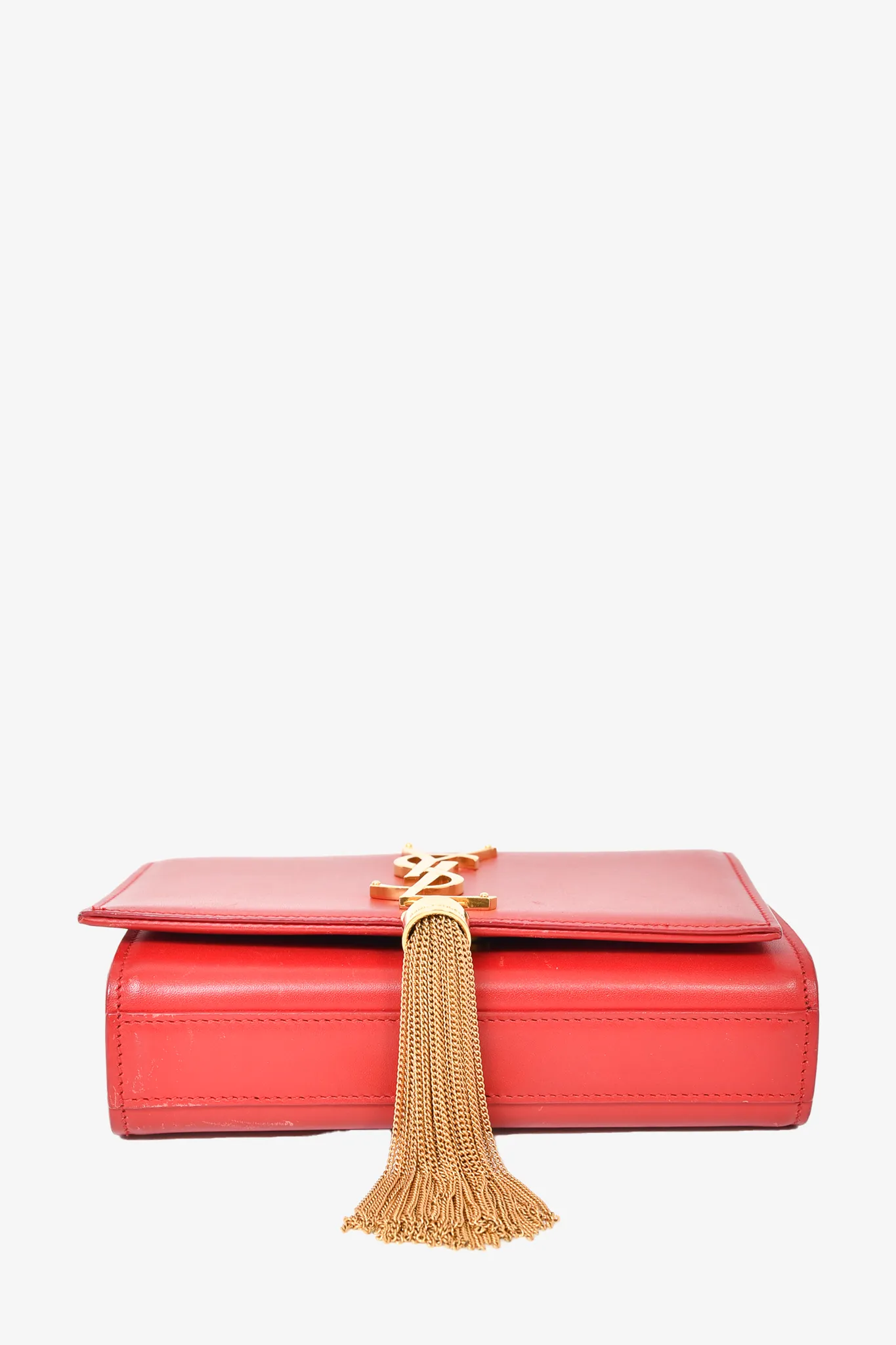 Saint Laurent Red Leather Kate Tassel Small Crossbody Bag (As Is)