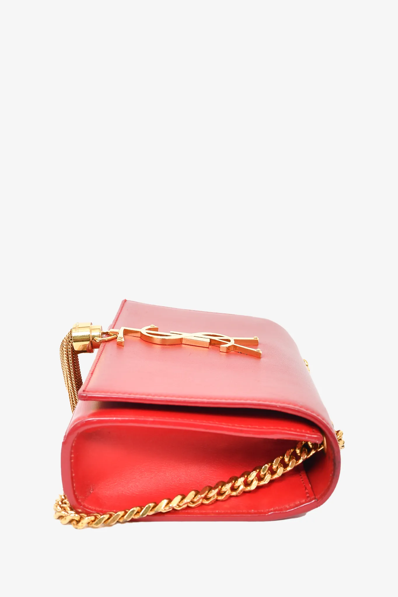 Saint Laurent Red Leather Kate Tassel Small Crossbody Bag (As Is)