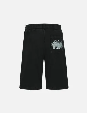 Seagull and Logo Embroidery Regular Fit Sweat Shorts