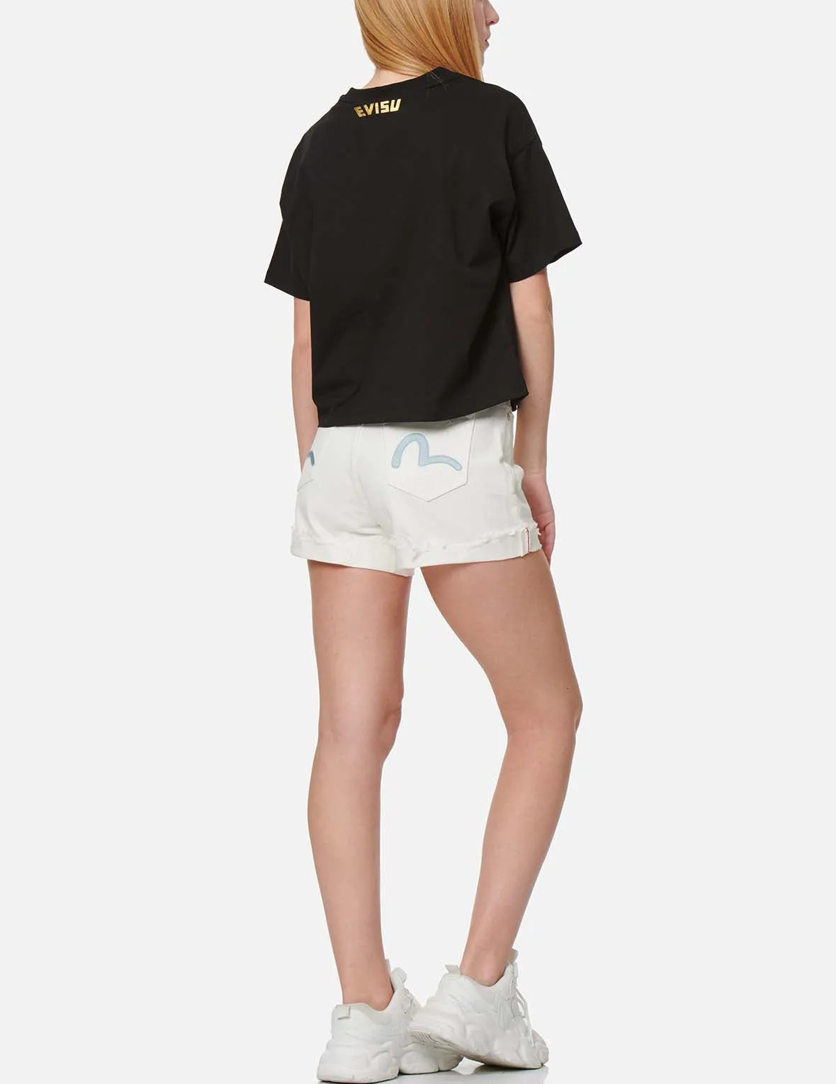 Seagull Embroidery Denim Shorts