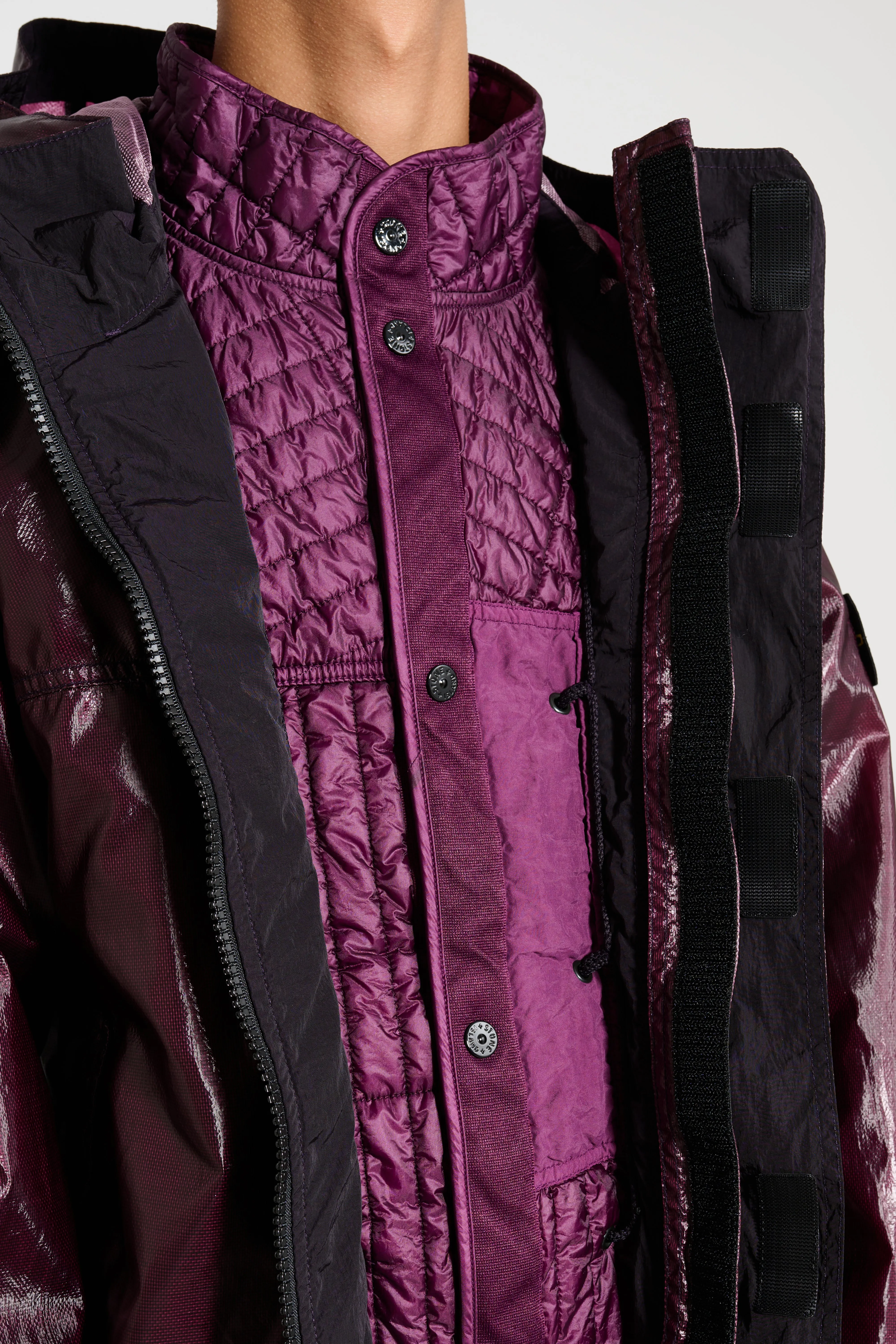 Stone Island Glass Cover T-C Jacket Dark Burgundy