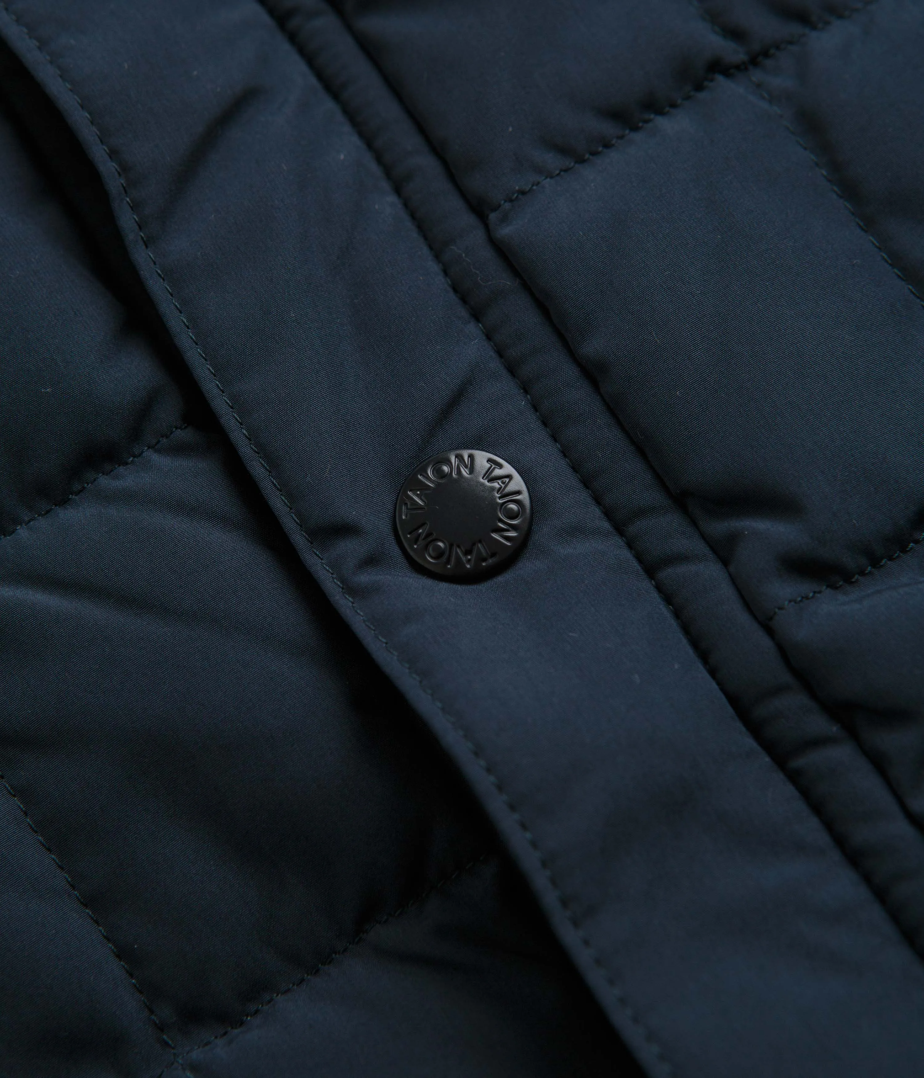 Taion Reversible Down Hooded Jacket - Dark Navy / Olive / Ivory