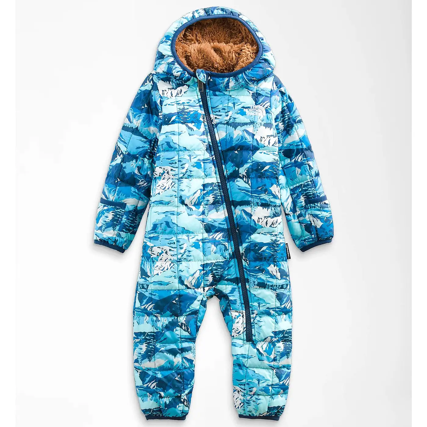 The North Face Acoustic Blue Snow Peak Mountains Baby Thermoball One Piece