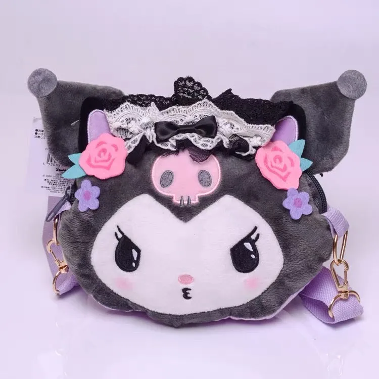 Two side kuromi style lace crossbody bag