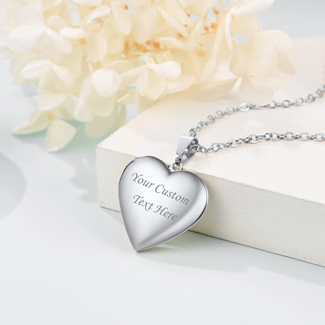 U7 Jewelry Custom Heart Locket Necklace For Women