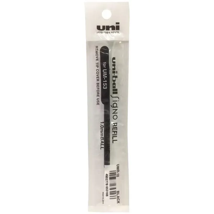 Uni-Ball UMR10 Signo Gel Ink Pen Refill 1.0mm Black 12 Pack