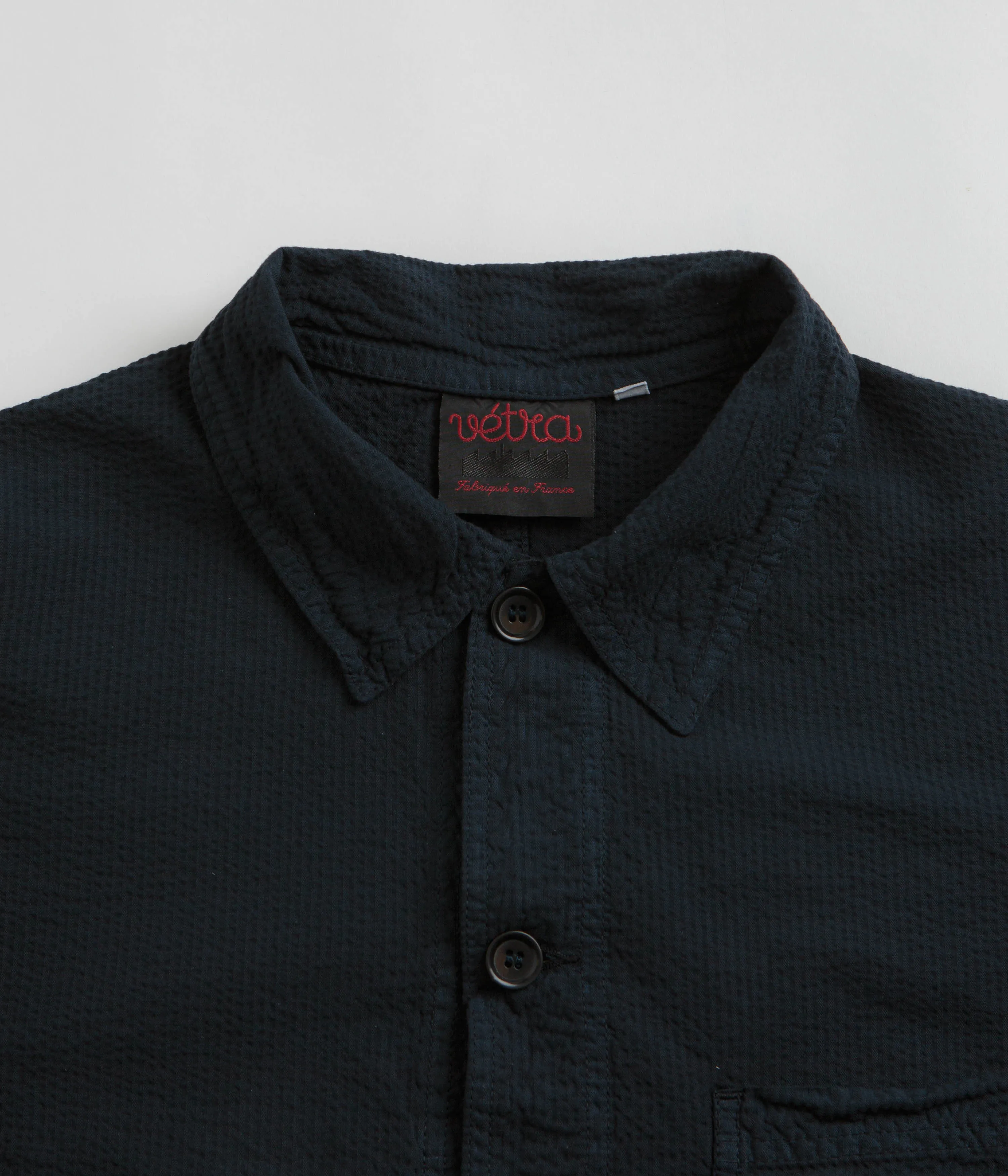 Vetra No.5 Seersucker Workwear Jacket - Navy