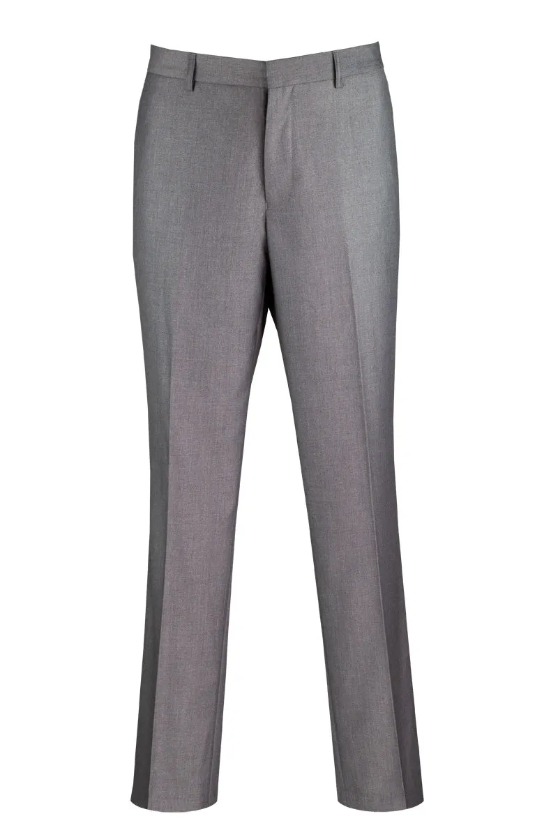 Vinci Modern Fit Flat Front Pre-Hemmed Dress Pants (Gray) OM-TR