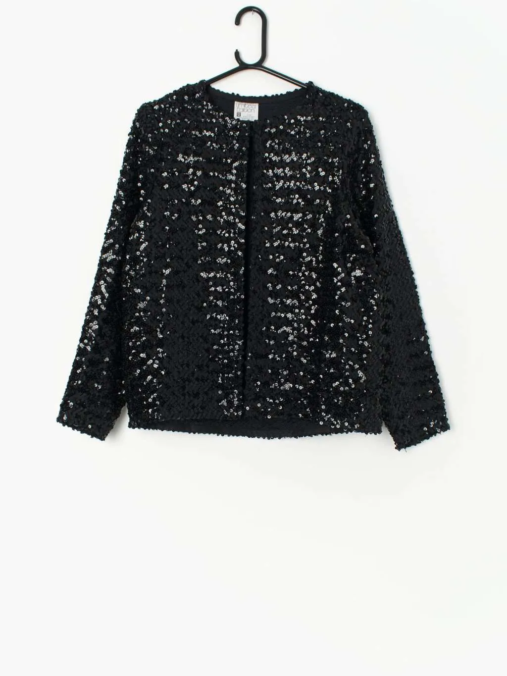 Vintage black sequin jacket with long sleeves – Small / Medium