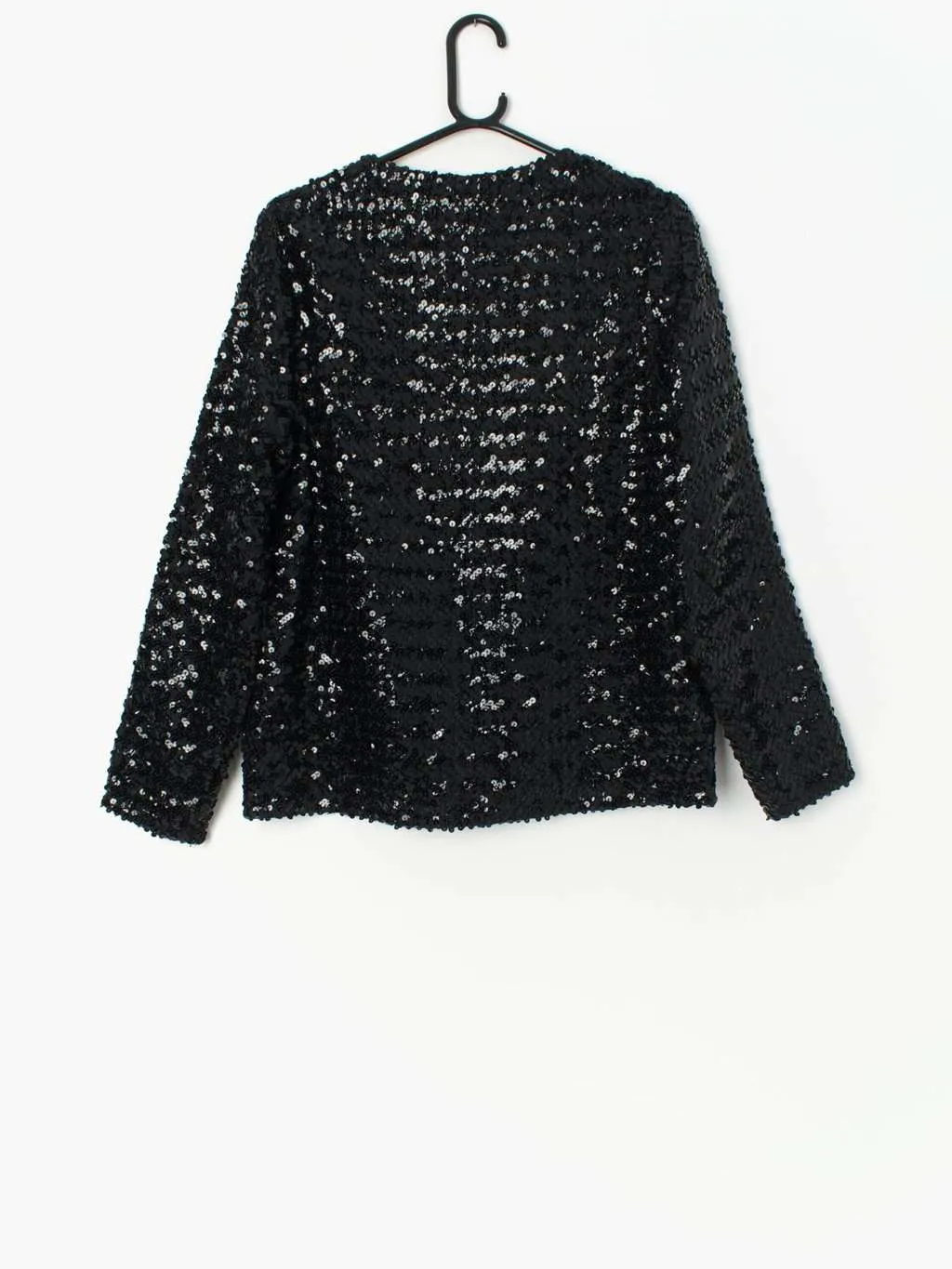 Vintage black sequin jacket with long sleeves – Small / Medium