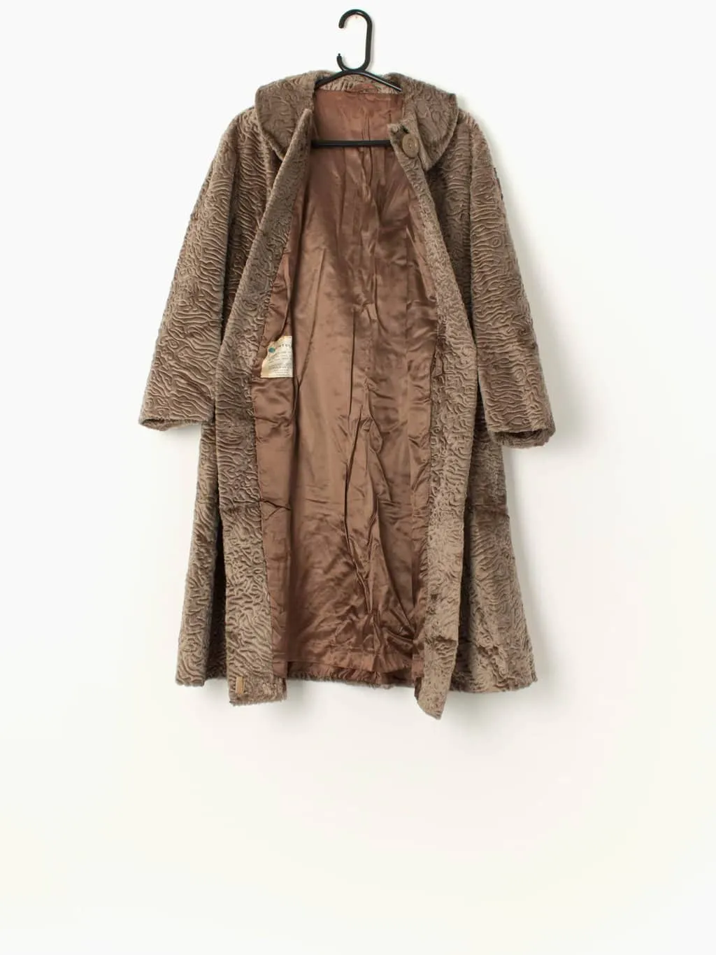 Vintage light brown faux fur coat – Medium / Large