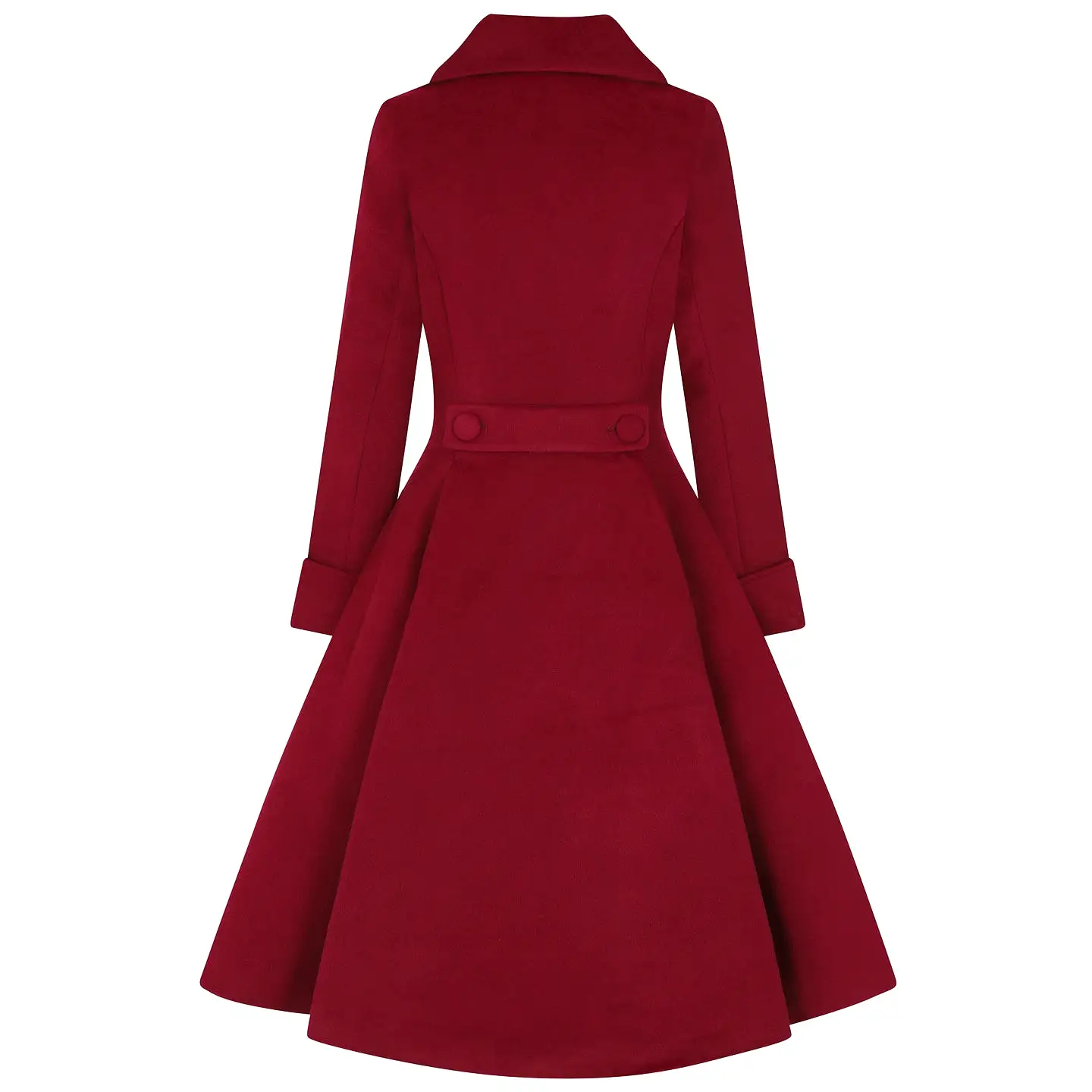 Wine Red Burgundy Vintage Inspired Classic Swing Coat