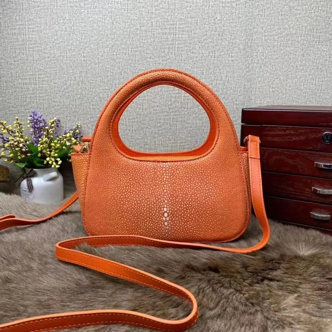 Women's Casual Genuine Stingray Leather Shoulder Messenger Handbag