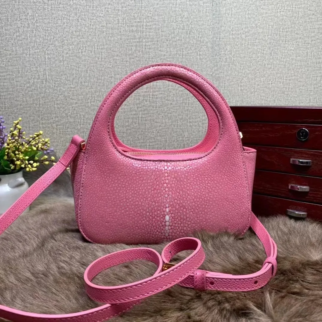 Women's Casual Genuine Stingray Leather Shoulder Messenger Handbag