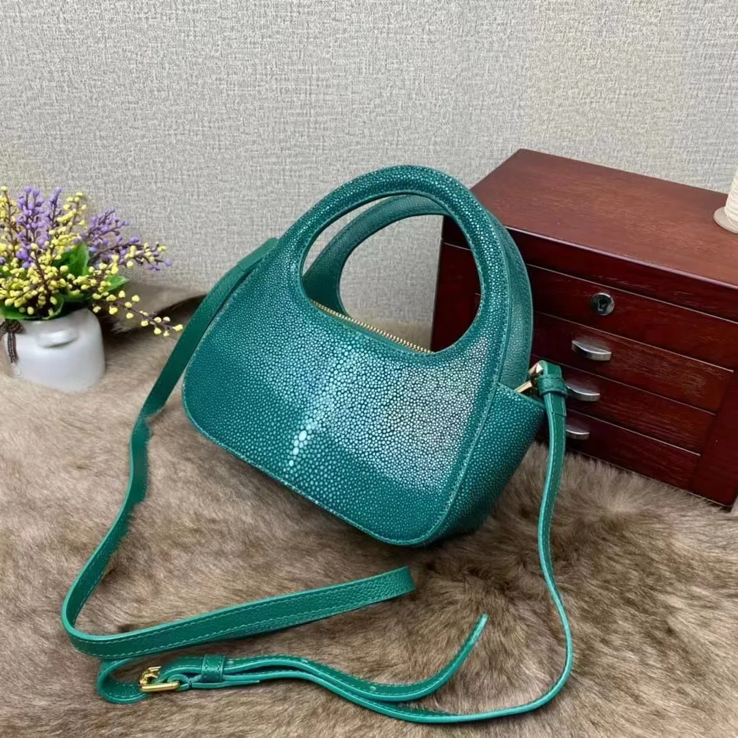 Women's Casual Genuine Stingray Leather Shoulder Messenger Handbag