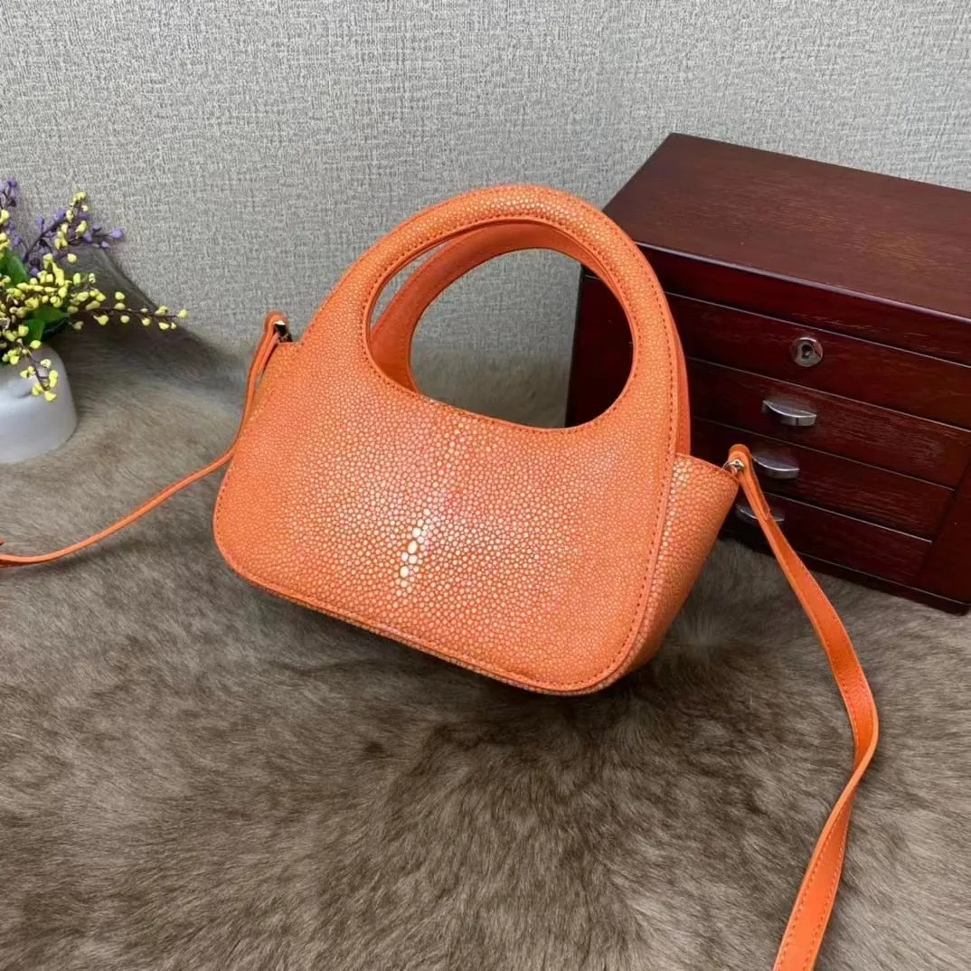 Women's Casual Genuine Stingray Leather Shoulder Messenger Handbag