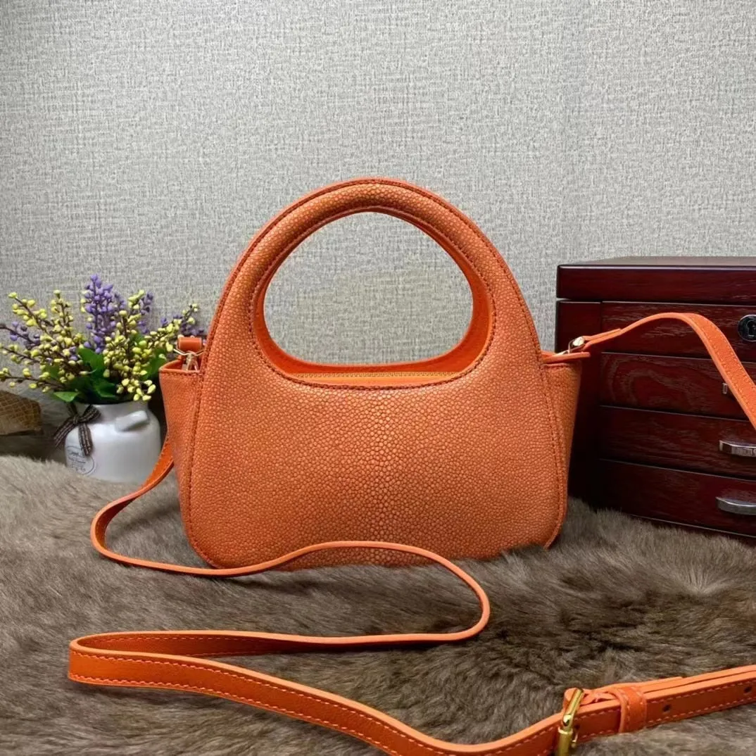 Women's Casual Genuine Stingray Leather Shoulder Messenger Handbag