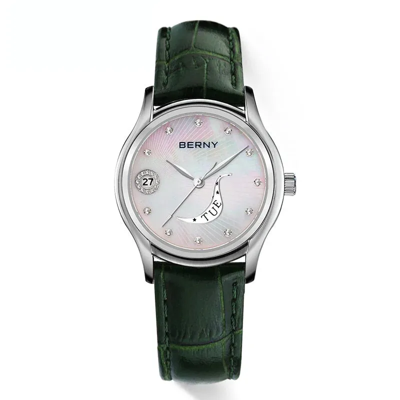 Women's Luxury Business Casual Waterproof Leather Band Wristwatch