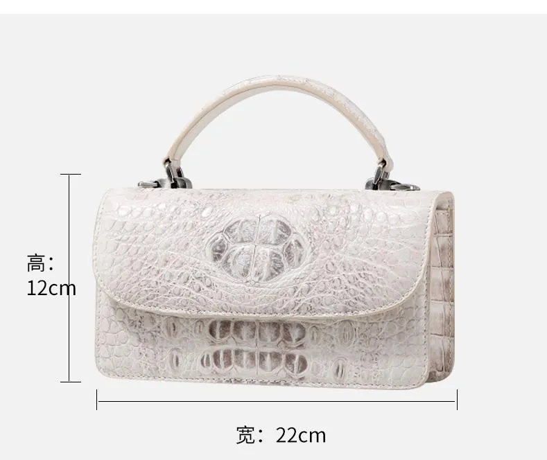 Women's Luxury Square Crocodile Leather Shoulder Messenger Handbag