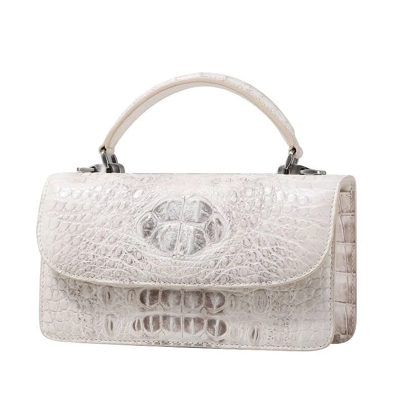 Women's Luxury Square Crocodile Leather Shoulder Messenger Handbag