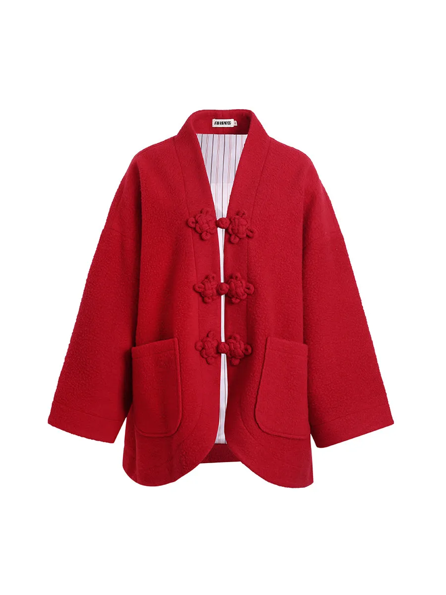 Wool China Retro Flare Ovresize Vivid Loose Coat