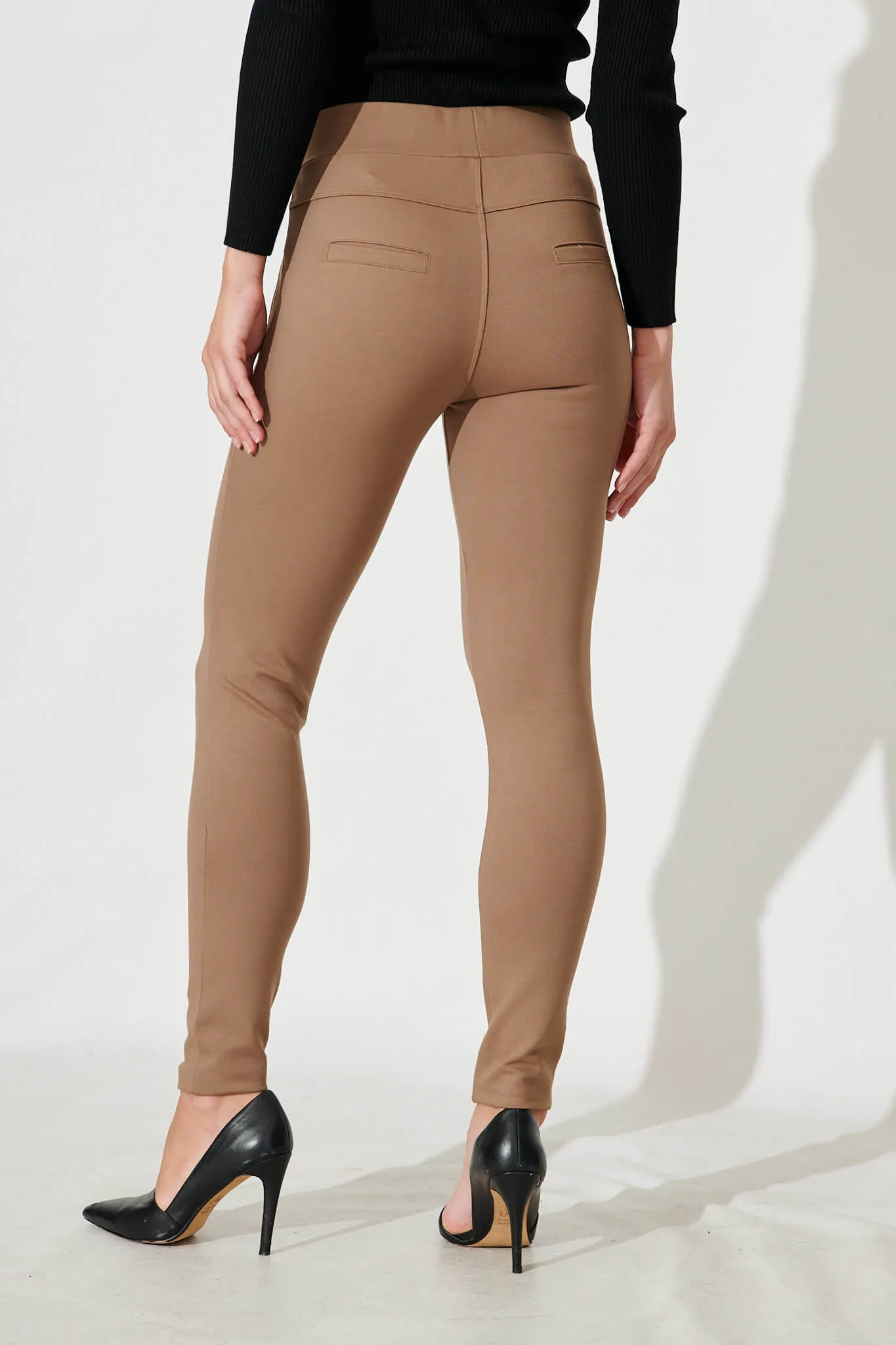 Workflow Stretch Skinny Zip Pants In Taupe