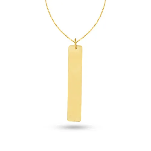 Yellow Gold Fashion Bar Pendant