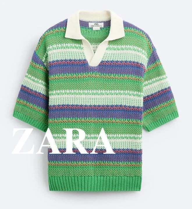 ZARA  |Stripes Short Sleeves Polos